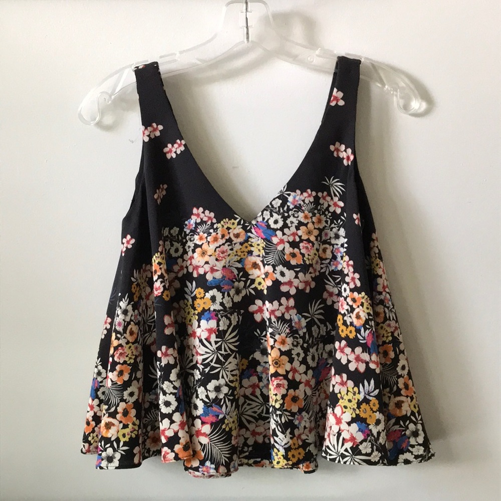 Zara floral flowy swing tank XS